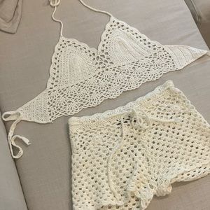 Two piece Beach Cover Up Crochet Set